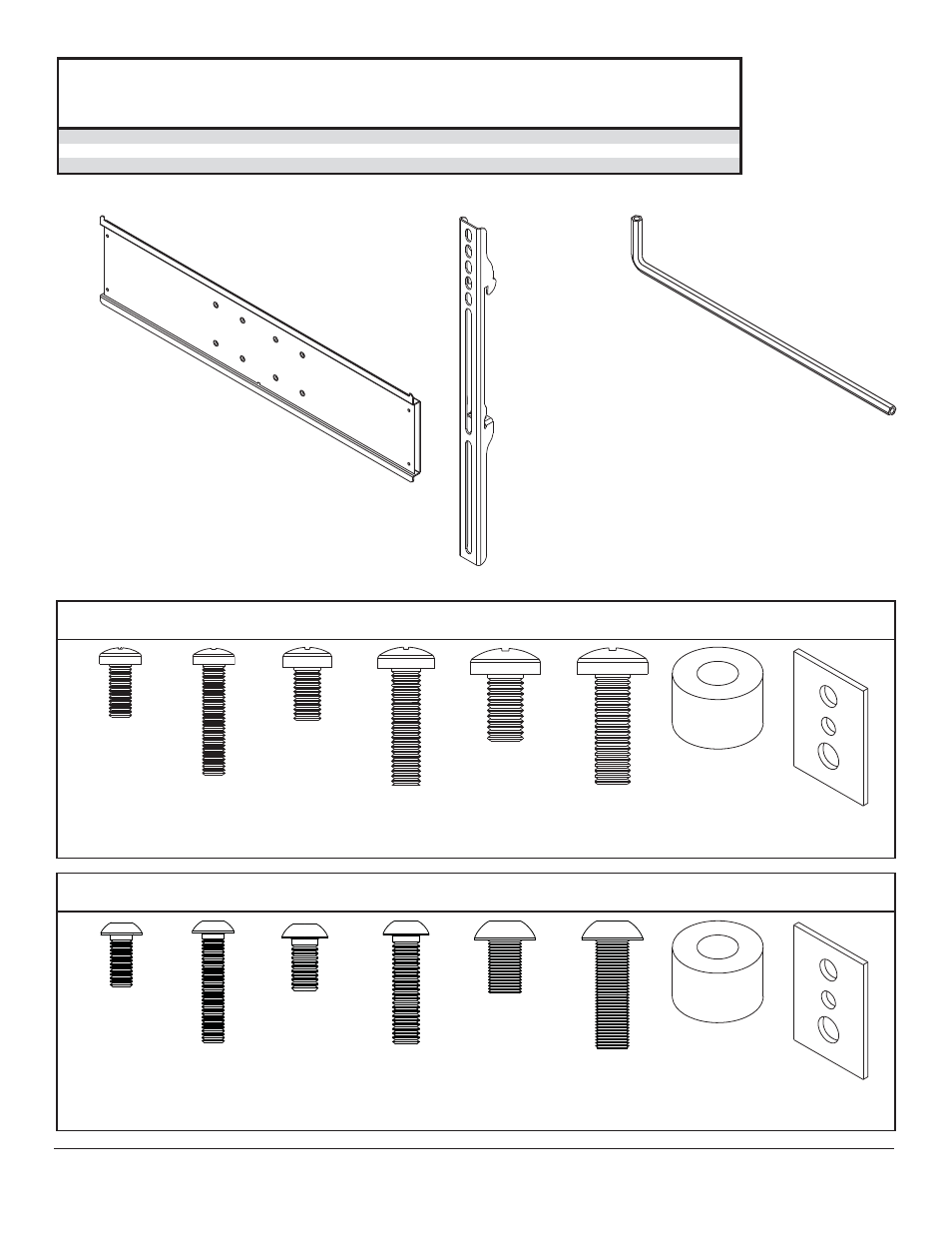 Bb cc phillips adapter bracket fasteners, Security adapter bracket fasteners, Adapter bracket parts list | Peerless-AV PLAV70-UNLP - Installation User Manual | Page 4 / 14