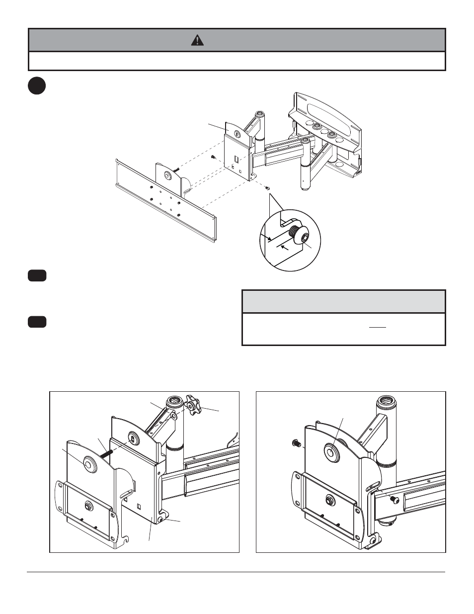 Caution, Warning | Peerless-AV PLAV70-UNLP - Installation User Manual | Page 9 / 14