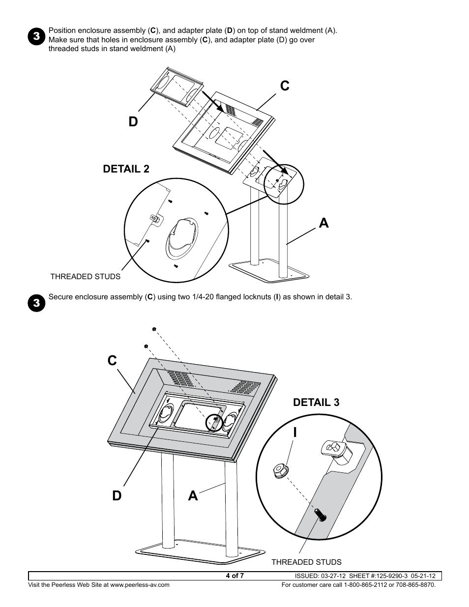 Cd a i, Cd a | Peerless-AV KL546-S - Installation User Manual | Page 4 / 7