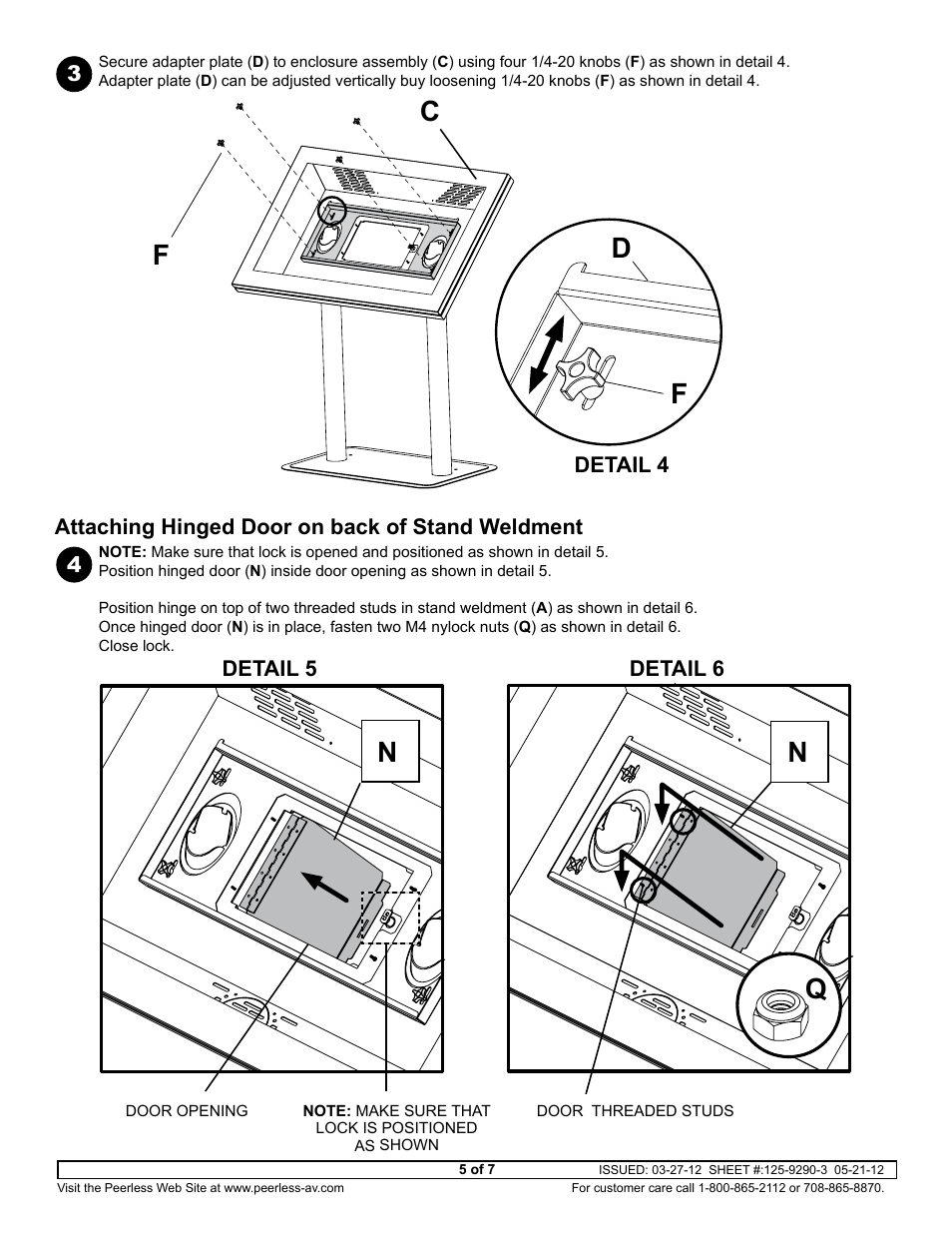 Cf f d | Peerless-AV KL546-S - Installation User Manual | Page 5 / 7