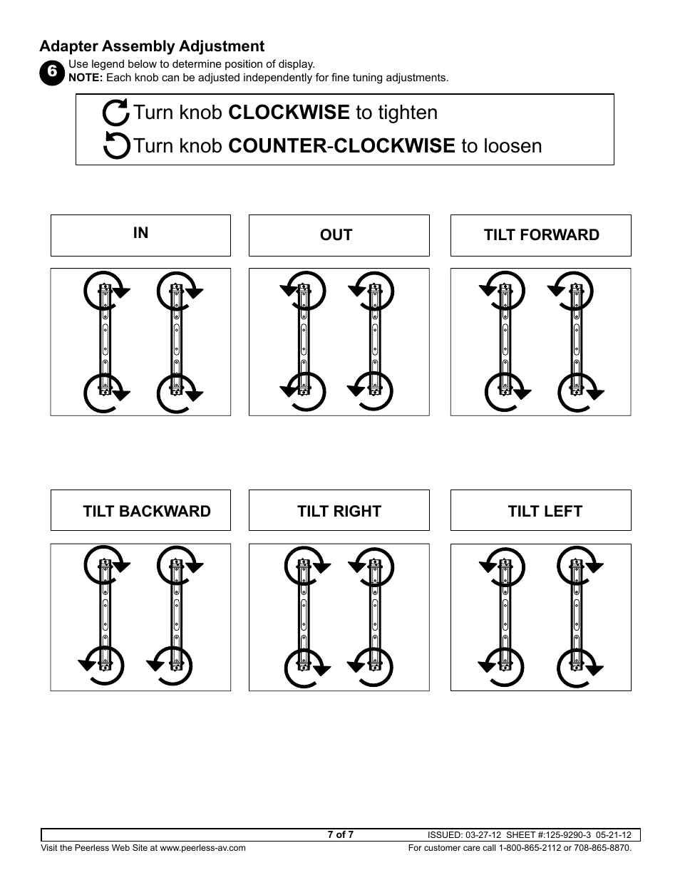 Peerless-AV KL546-S - Installation User Manual | Page 7 / 7