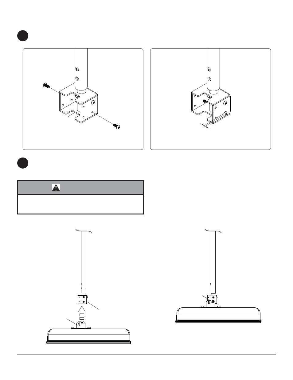 Warning, Installation of screen in the horizontal position | Peerless-AV LCC-36S - Installation User Manual | Page 12 / 12