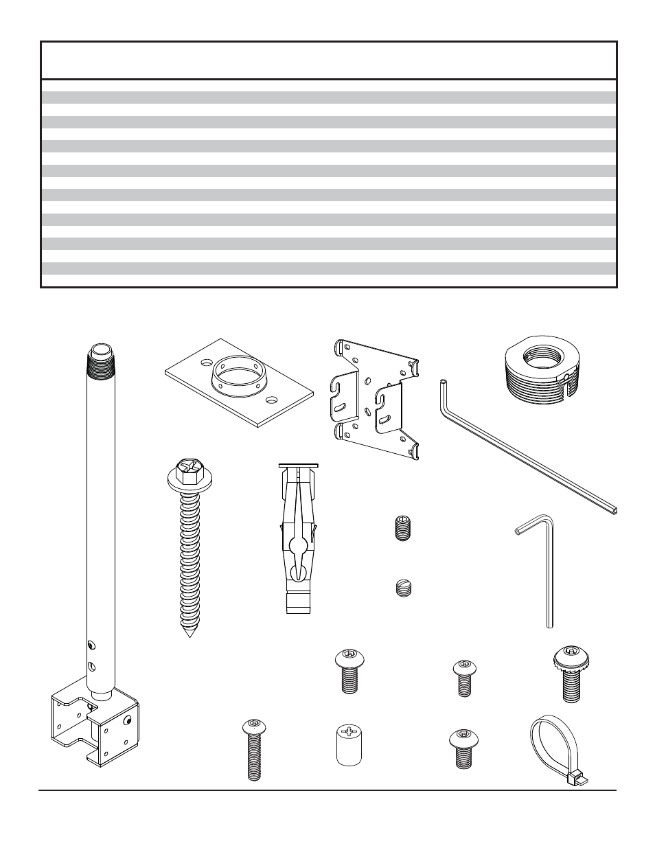 Parts list | Peerless-AV LCC-36S - Installation User Manual | Page 3 / 12