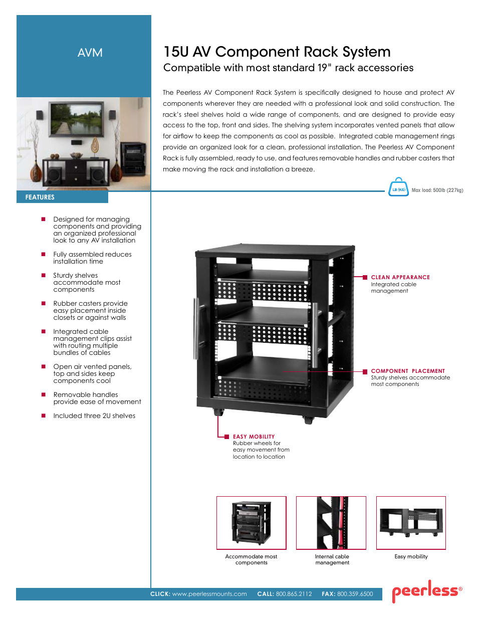 Peerless-AV AVM  - Sell Sheet User Manual | 2 pages