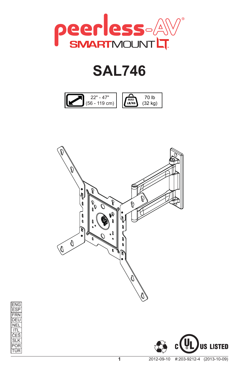 Peerless-AV SAL746 - Installation User Manual | 24 pages