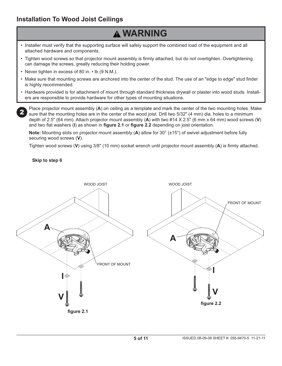Warning | Peerless-AV PSMU-PRS - Installation User Manual | Page 5 / 11