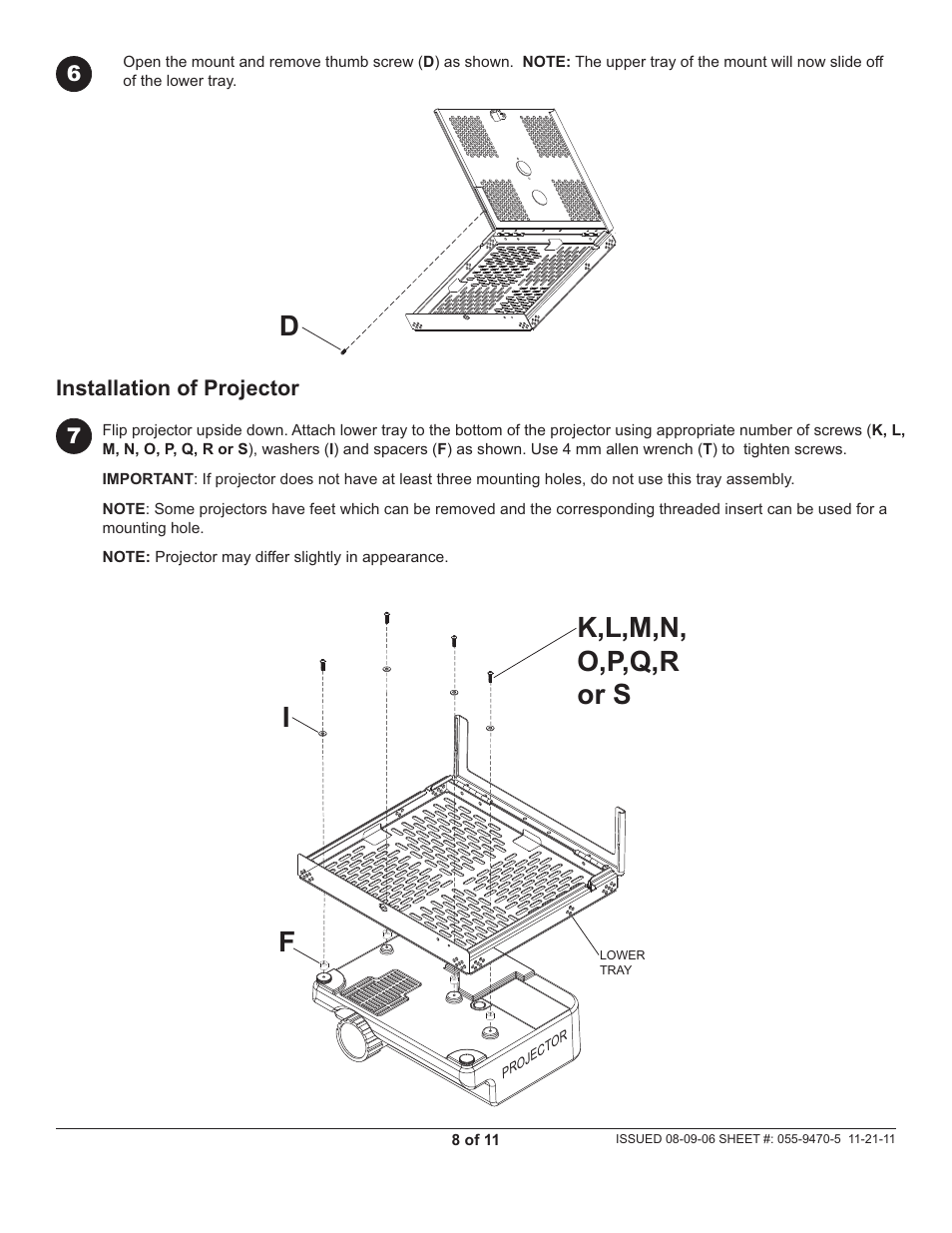 K,l,m,n, o,p,q,r or s, Id f | Peerless-AV PSMU-PRS - Installation User Manual | Page 8 / 11