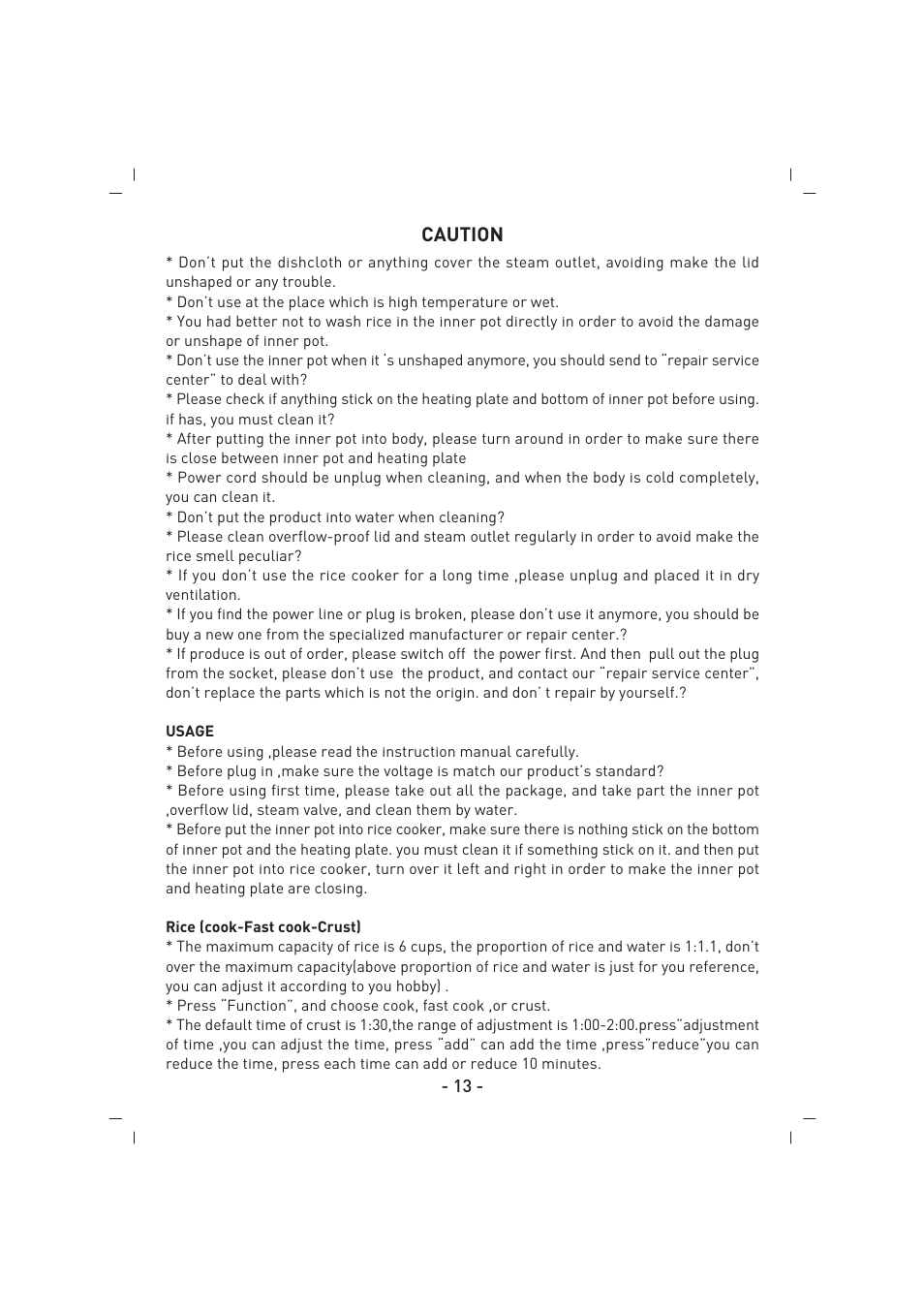 SINBO SCO 5032 User Manual | Page 14 / 82