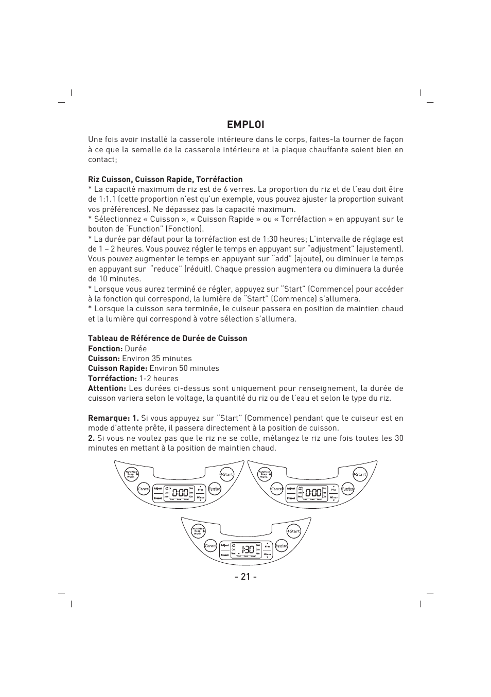 Emploi | SINBO SCO 5032 User Manual | Page 22 / 82
