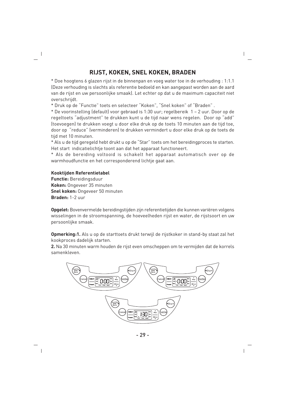 Rijst, koken, snel koken, braden | SINBO SCO 5032 User Manual | Page 30 / 82