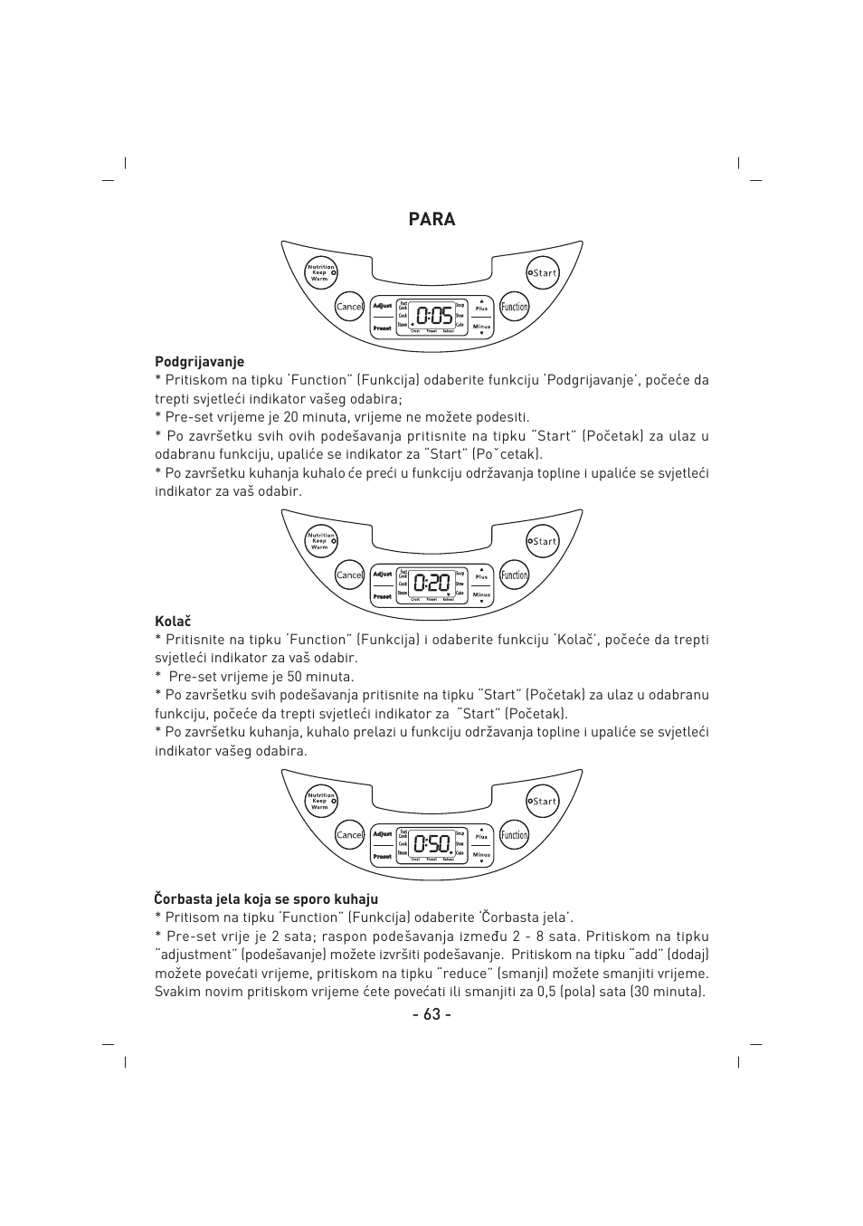 Para | SINBO SCO 5032 User Manual | Page 64 / 82