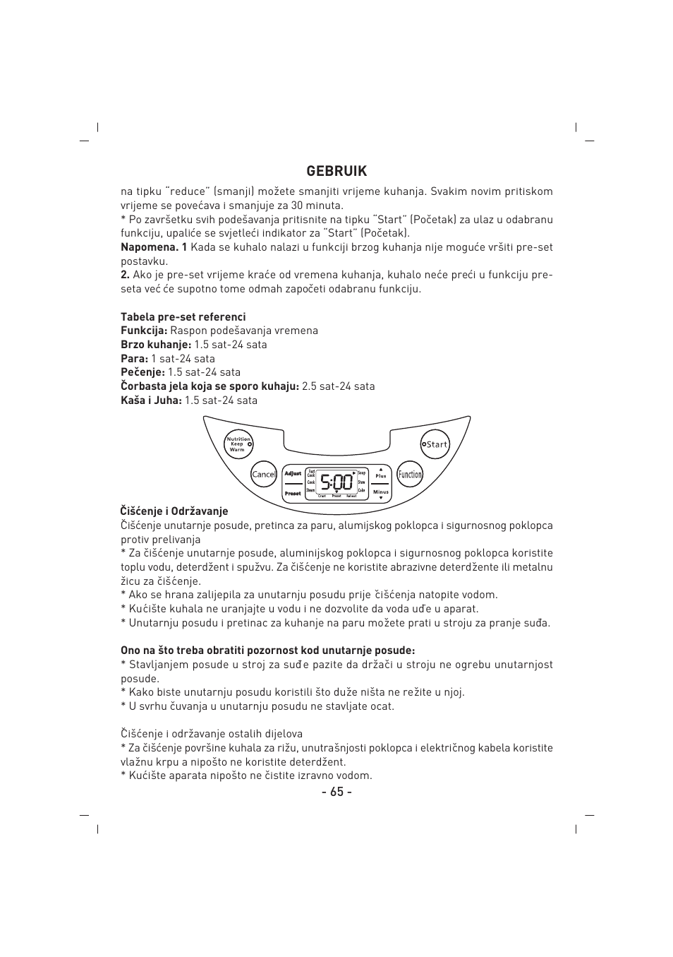 Gebruik | SINBO SCO 5032 User Manual | Page 66 / 82