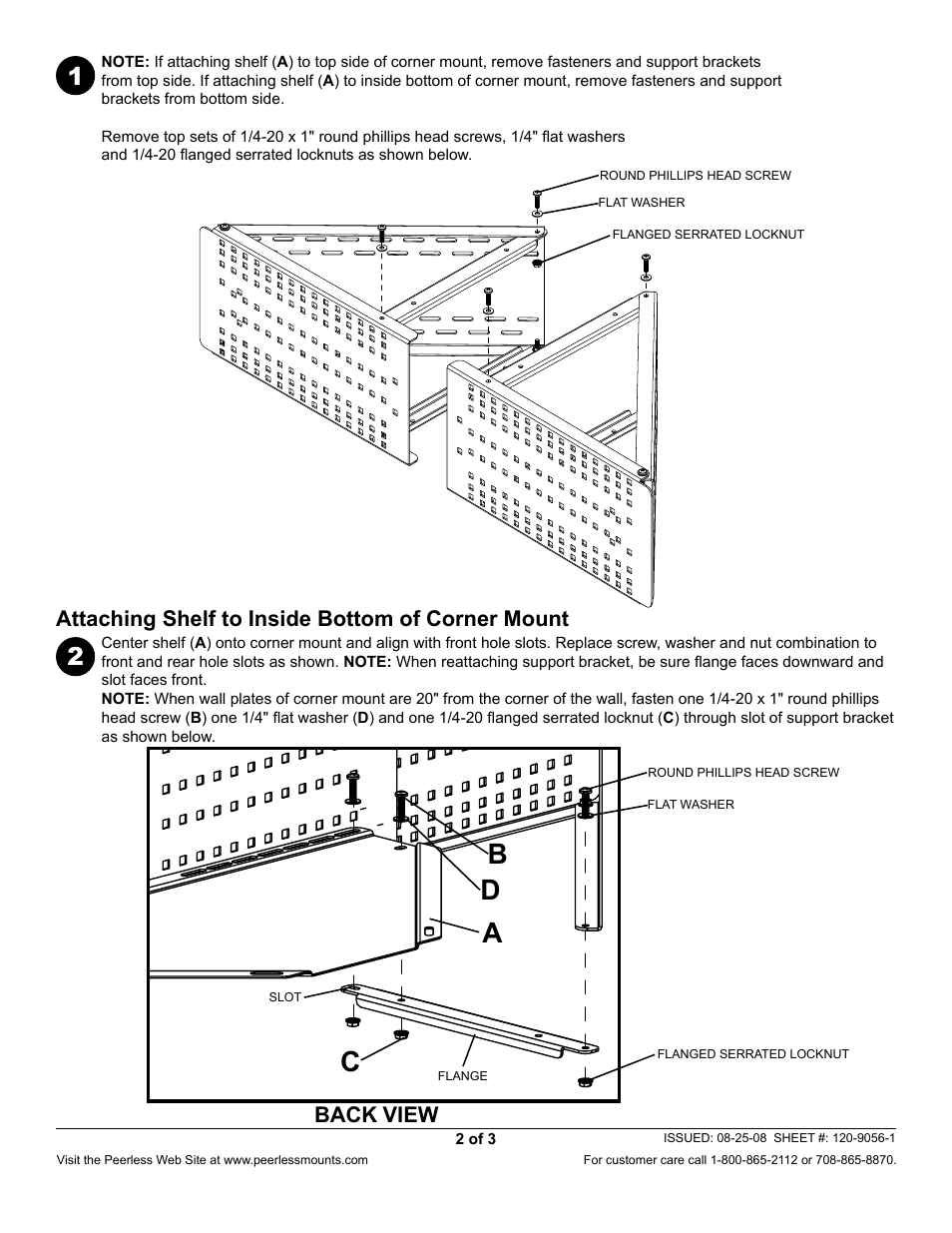 Bd a c | Peerless-AV ACC324 - Installation User Manual | Page 2 / 3