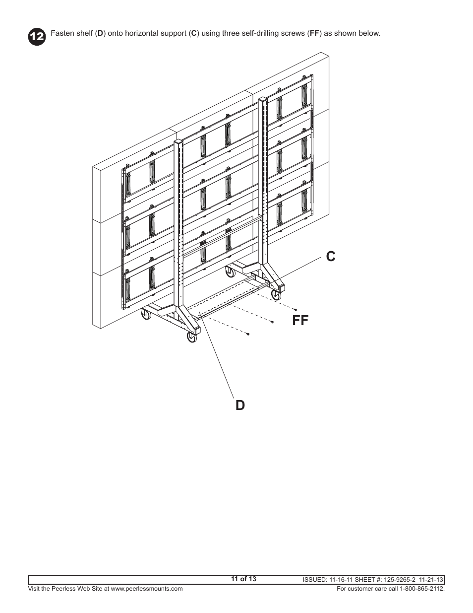 Dff c | Peerless-AV DS-VWC655-3X3 - Installation User Manual | Page 11 / 13