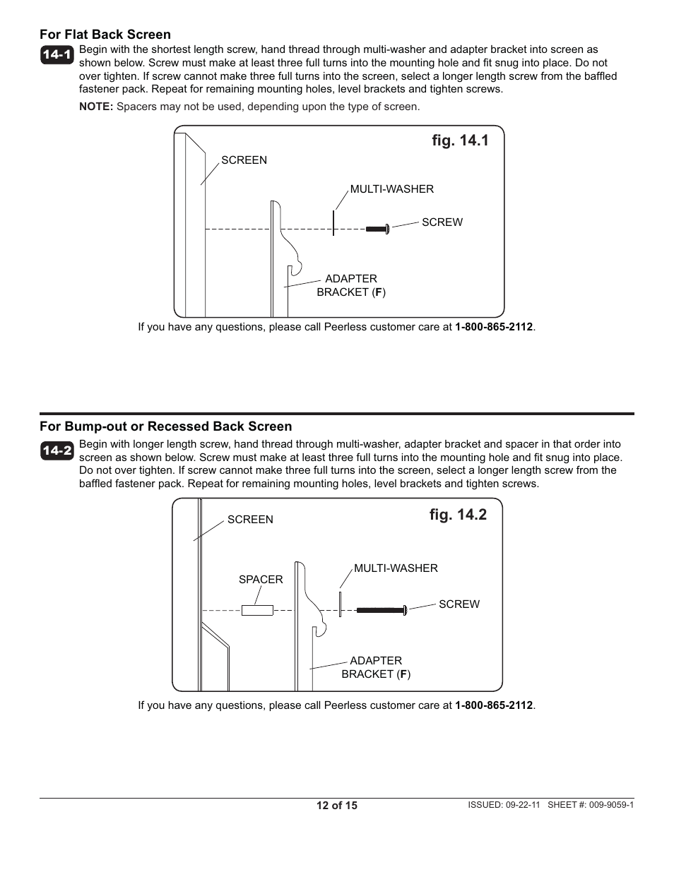Fi g. 14.2, Fi g. 14.1 | Peerless-AV SR560M-AW - Installation User Manual | Page 12 / 15