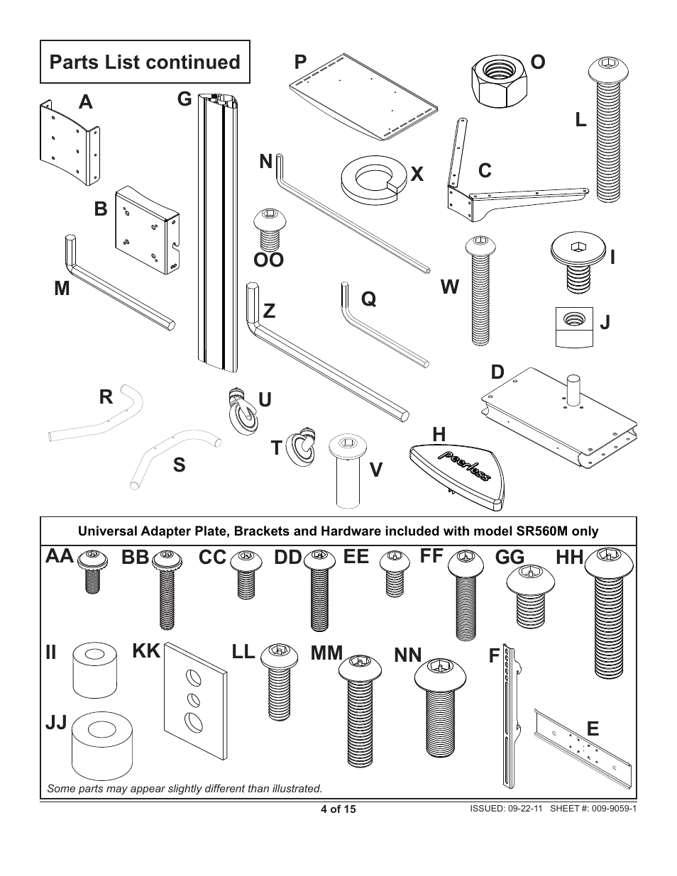 Peerless-AV SR560M-AW - Installation User Manual | Page 4 / 15