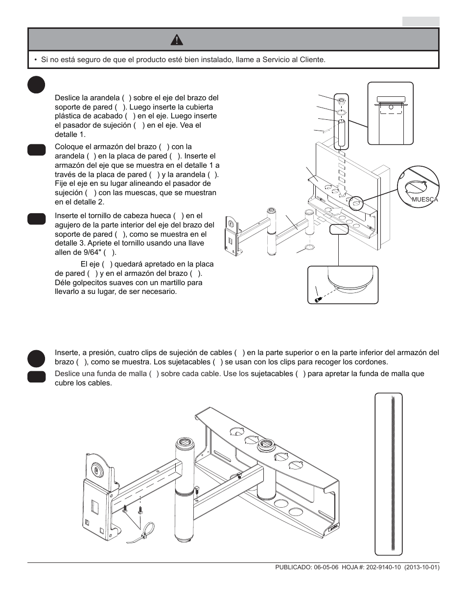 Advertencia | Peerless-AV PLA50-UNLP-GB - Installation User Manual | Page 20 / 41