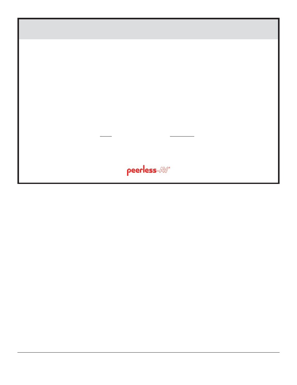 Limited warranty | Peerless-AV WL-SR560M-200 - Installation User Manual | Page 19 / 19