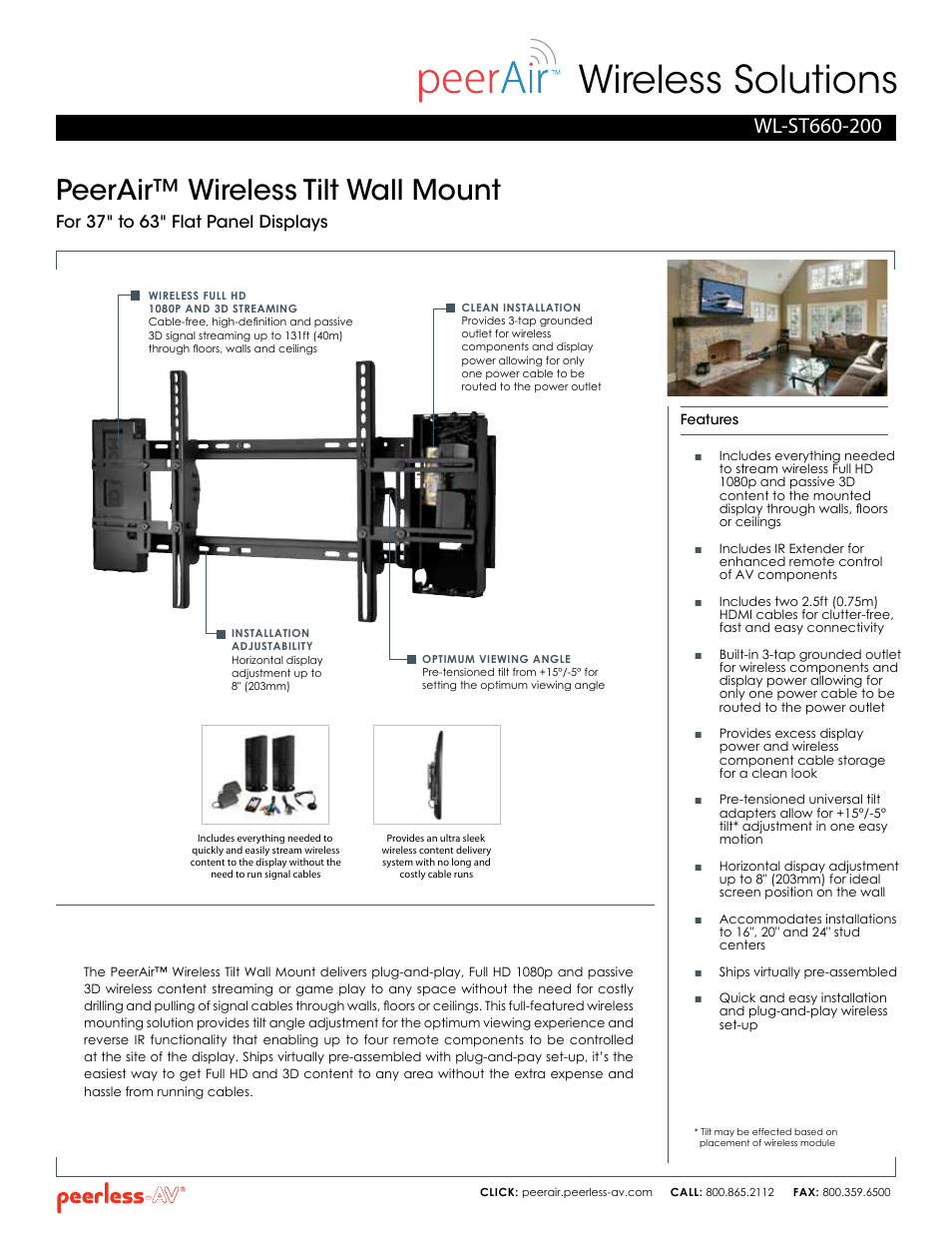 Peerless-AV WL-ST660-200  - Sell Sheet User Manual | 2 pages
