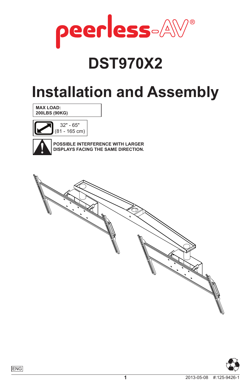 Peerless-AV DST970X2 - Installation User Manual | 8 pages