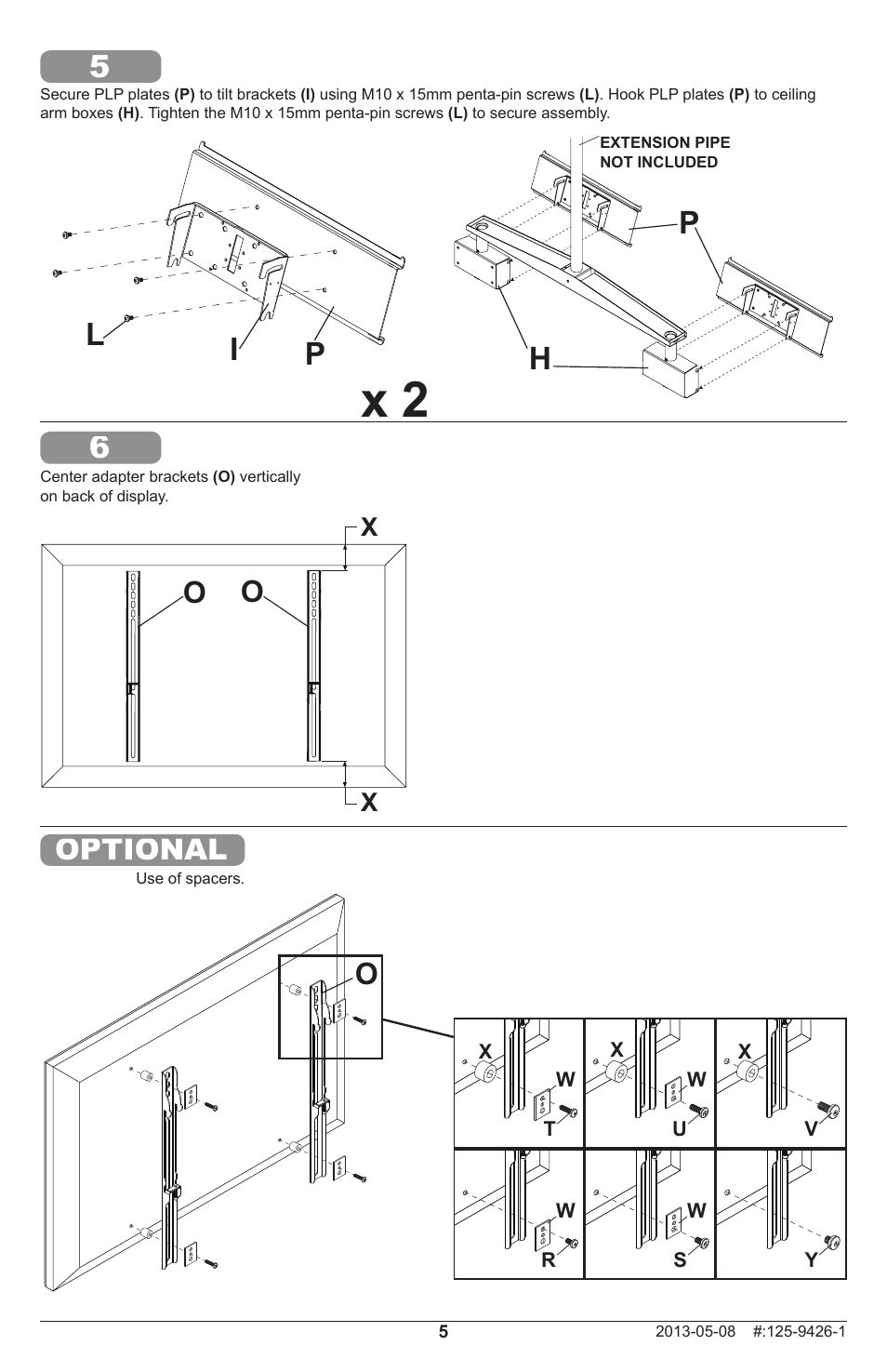 Ip p h l, Optional | Peerless-AV DST970X2 - Installation User Manual | Page 5 / 8