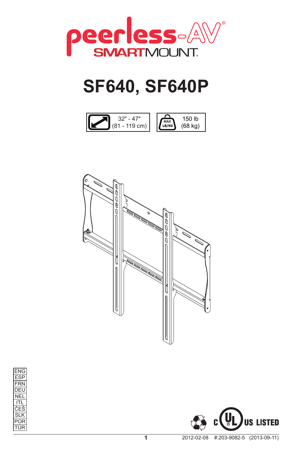 Peerless-AV SF640P - Installation User Manual | 20 pages