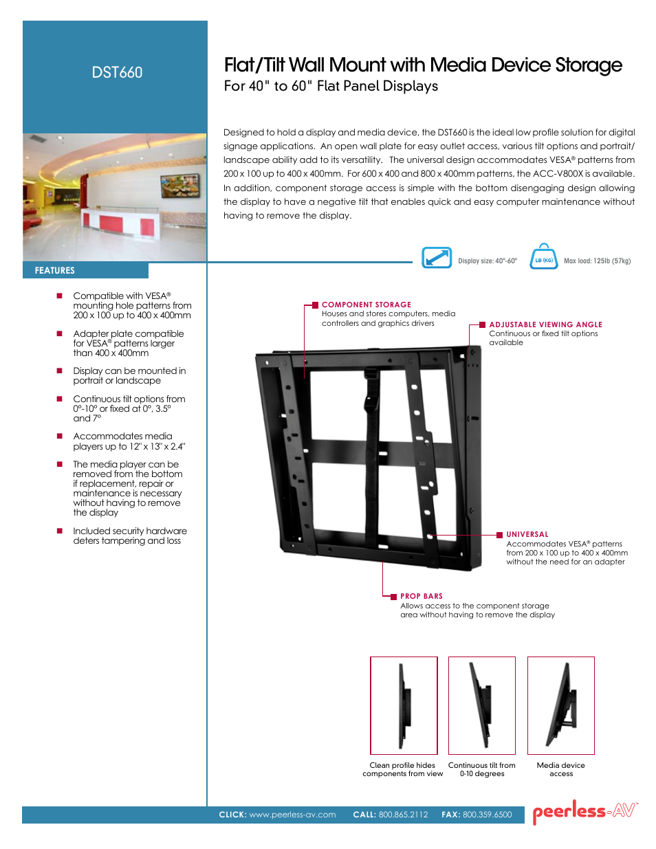 Peerless-AV DST660  - Sell Sheet User Manual | 2 pages