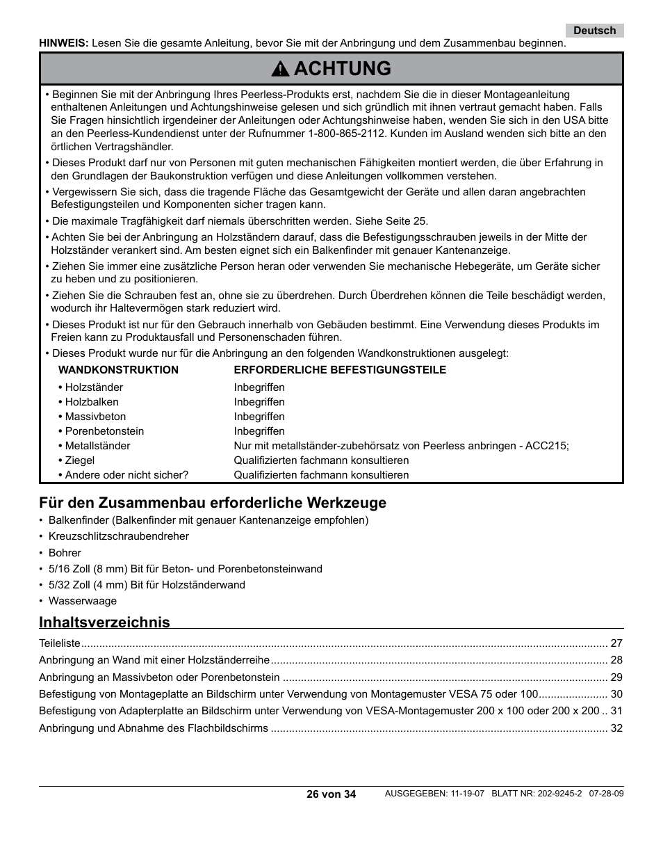 Peerless-AV PT630 - Installation User Manual | Page 26 / 34