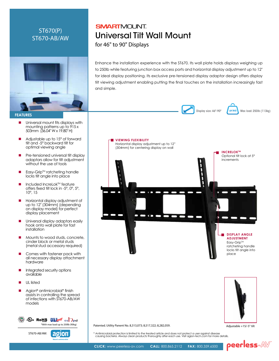 Peerless-AV ST670P  - Sell Sheet User Manual | 2 pages