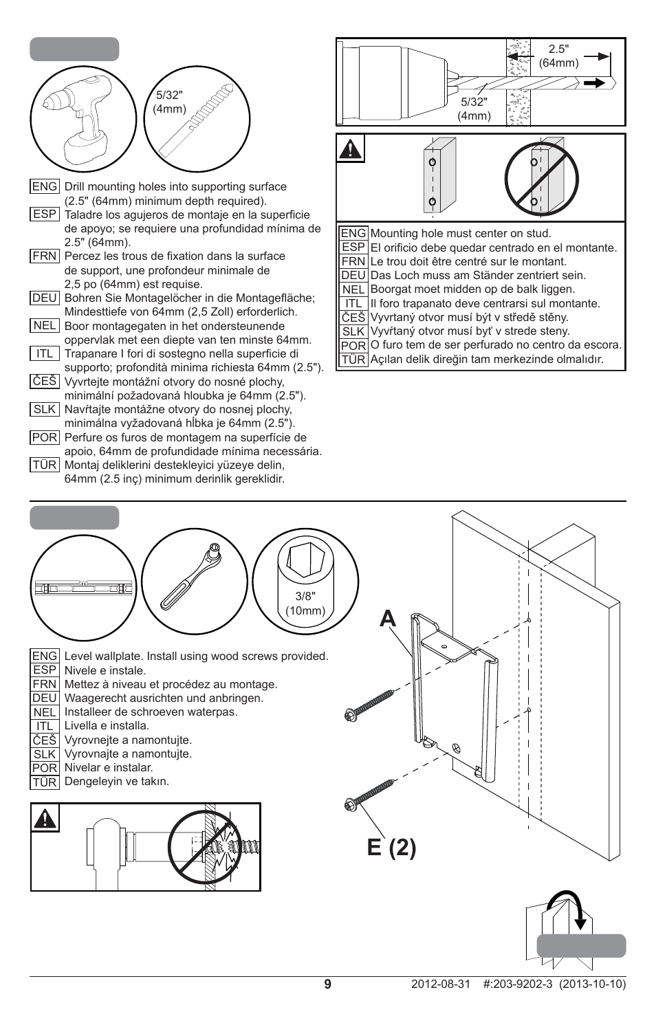 1a-3 1a-4, E (2) a | Peerless-AV STL637 - Installation User Manual | Page 9 / 20