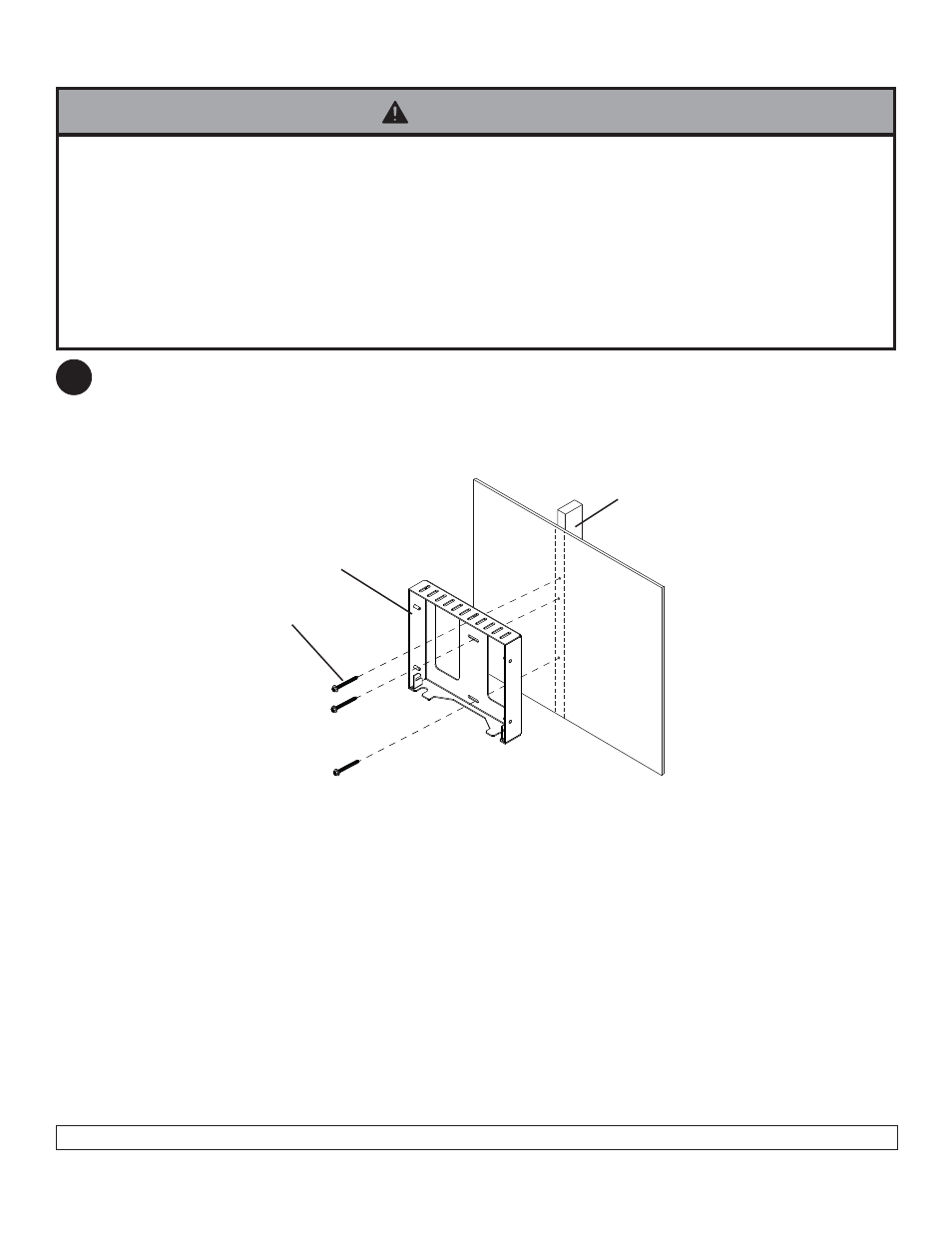 Warning, Installation to single wood stud wall 1 | Peerless-AV HF646-C63 - Installation User Manual | Page 3 / 7