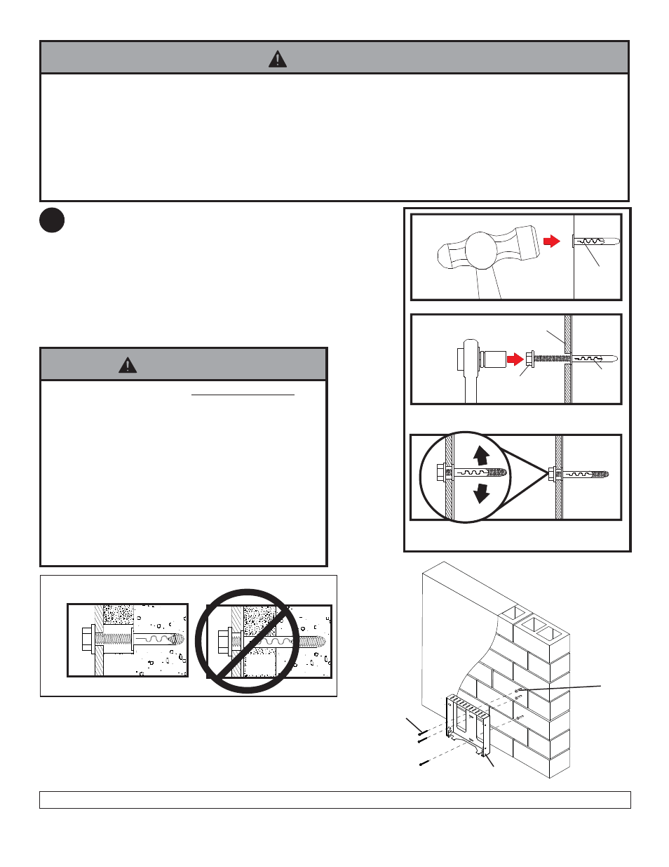 Warning, Fig 1.2 1, Installation to solid concrete surface | Peerless-AV HF646-C63 - Installation User Manual | Page 4 / 7