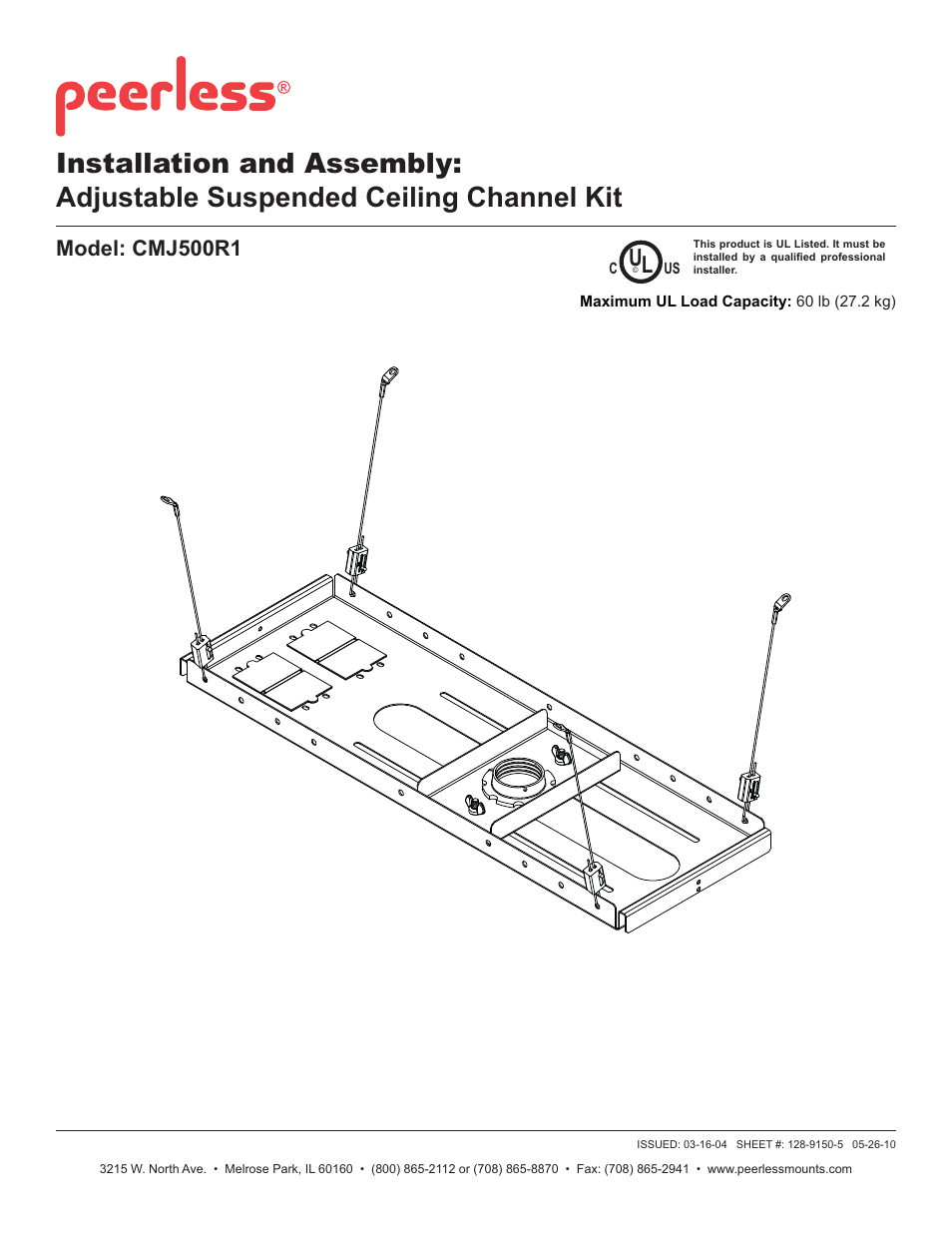 Peerless-AV CMJ500R1 - Installation User Manual | 6 pages