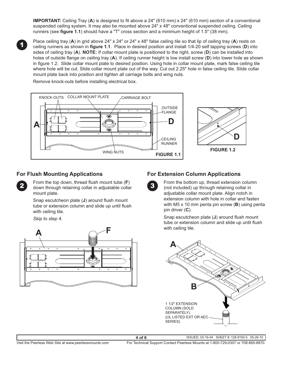 Ad d | Peerless-AV CMJ500R1 - Installation User Manual | Page 4 / 6