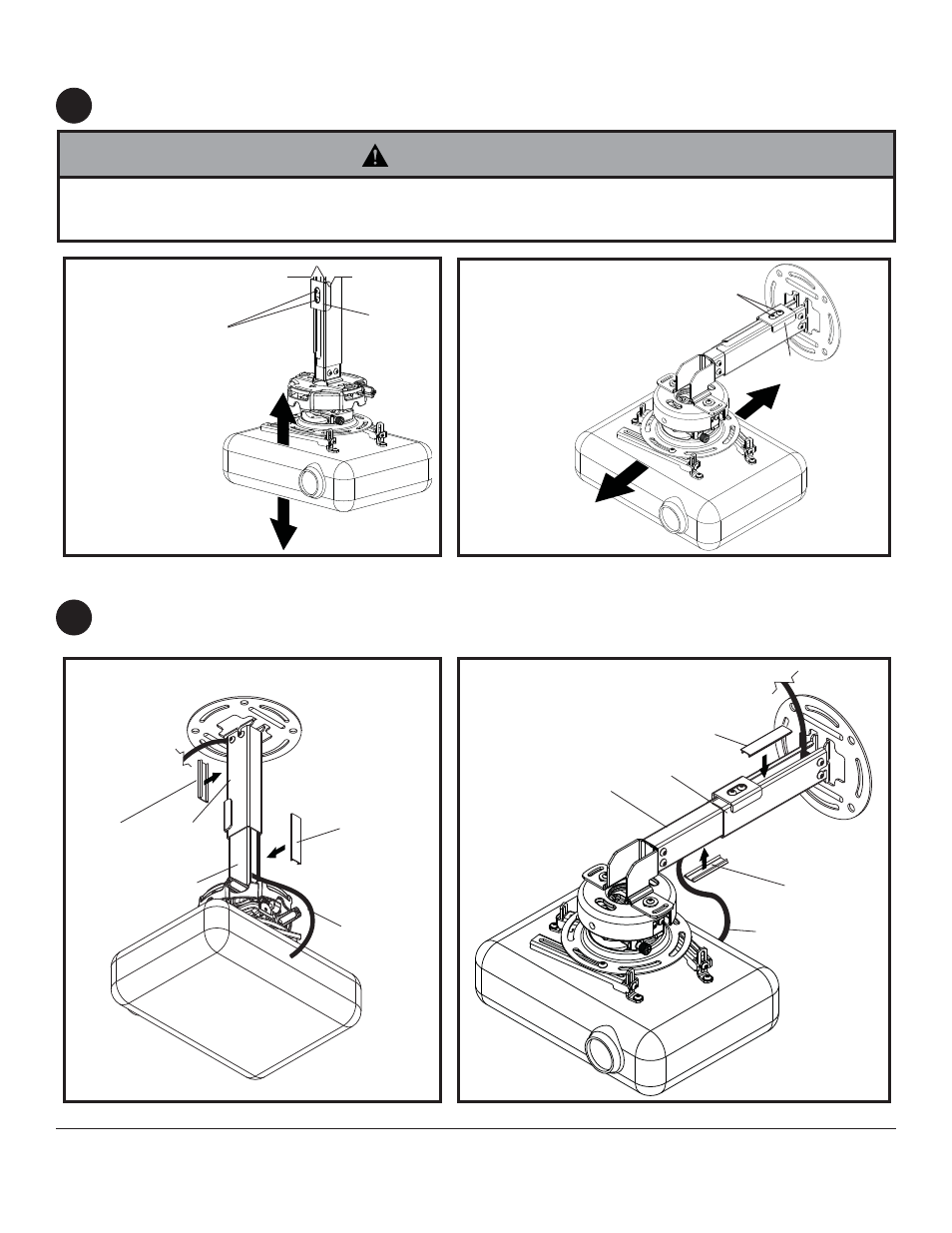 Warning, Qb c b c | Peerless-AV EXC-W - Installation User Manual | Page 10 / 11