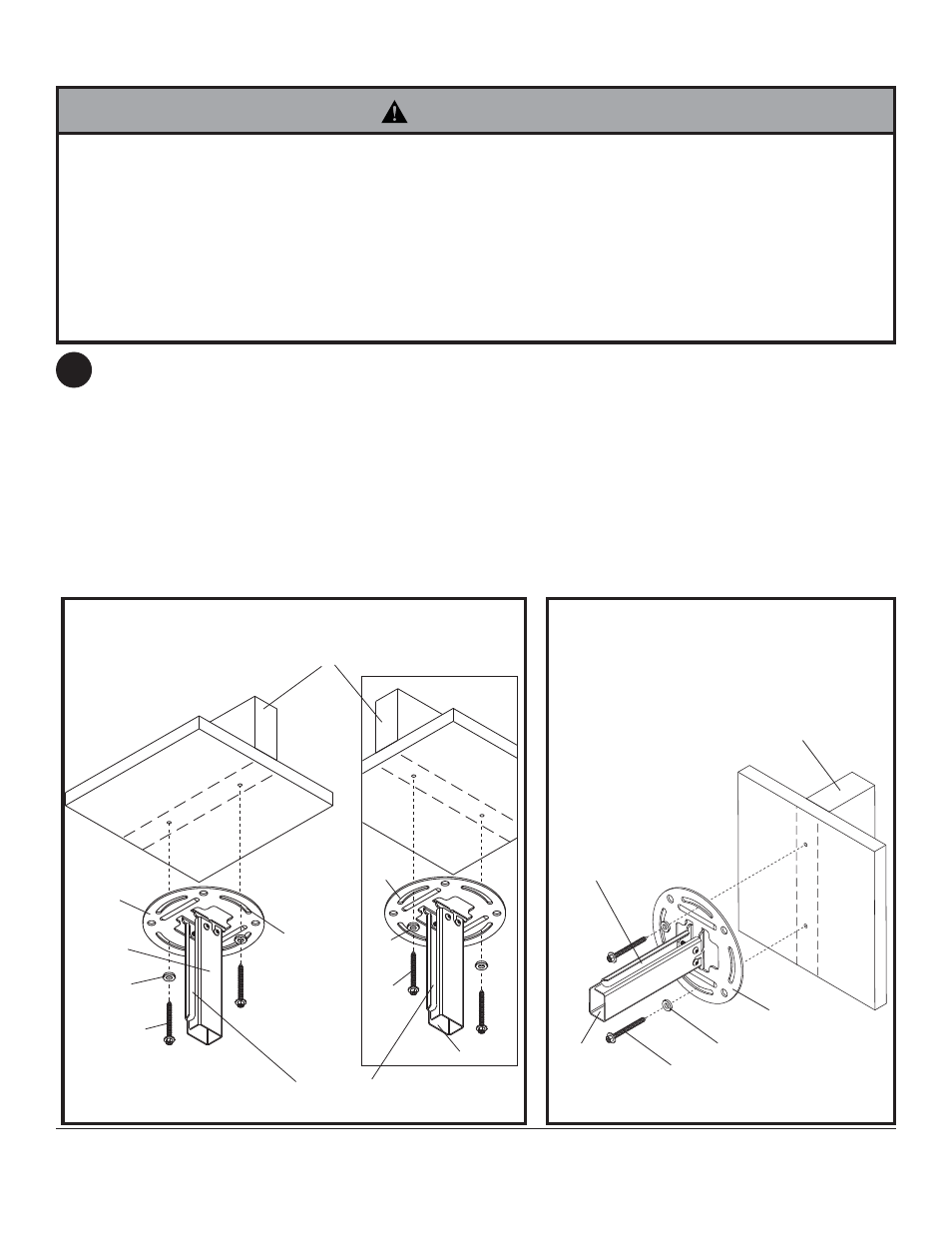 Warning, Ah b, Ha b b | Peerless-AV EXC-W - Installation User Manual | Page 5 / 11