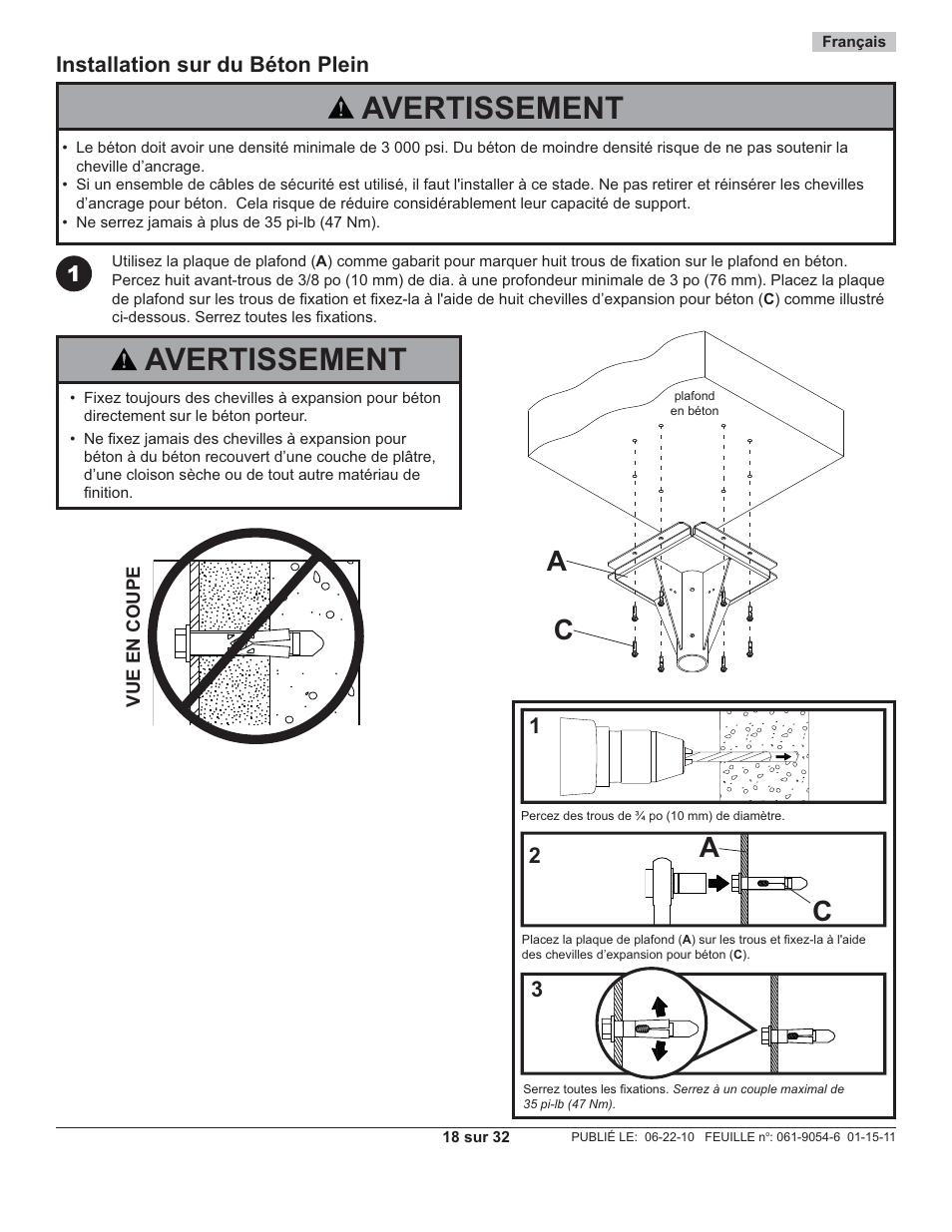 Avertissement, Ac c a | Peerless-AV ECMU-04-C-S - Installation User Manual | Page 18 / 32