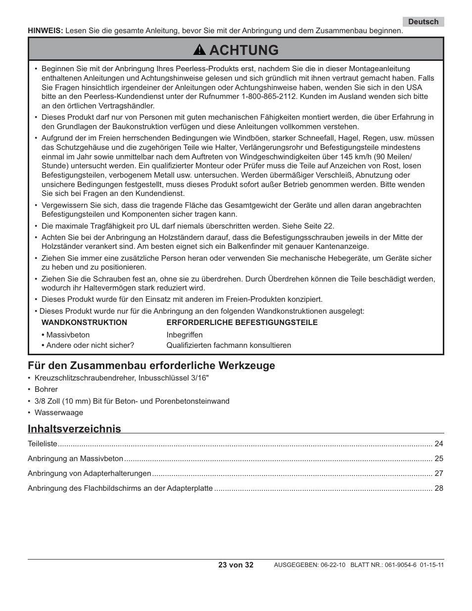 Peerless-AV ECMU-04-C-S - Installation User Manual | Page 23 / 32