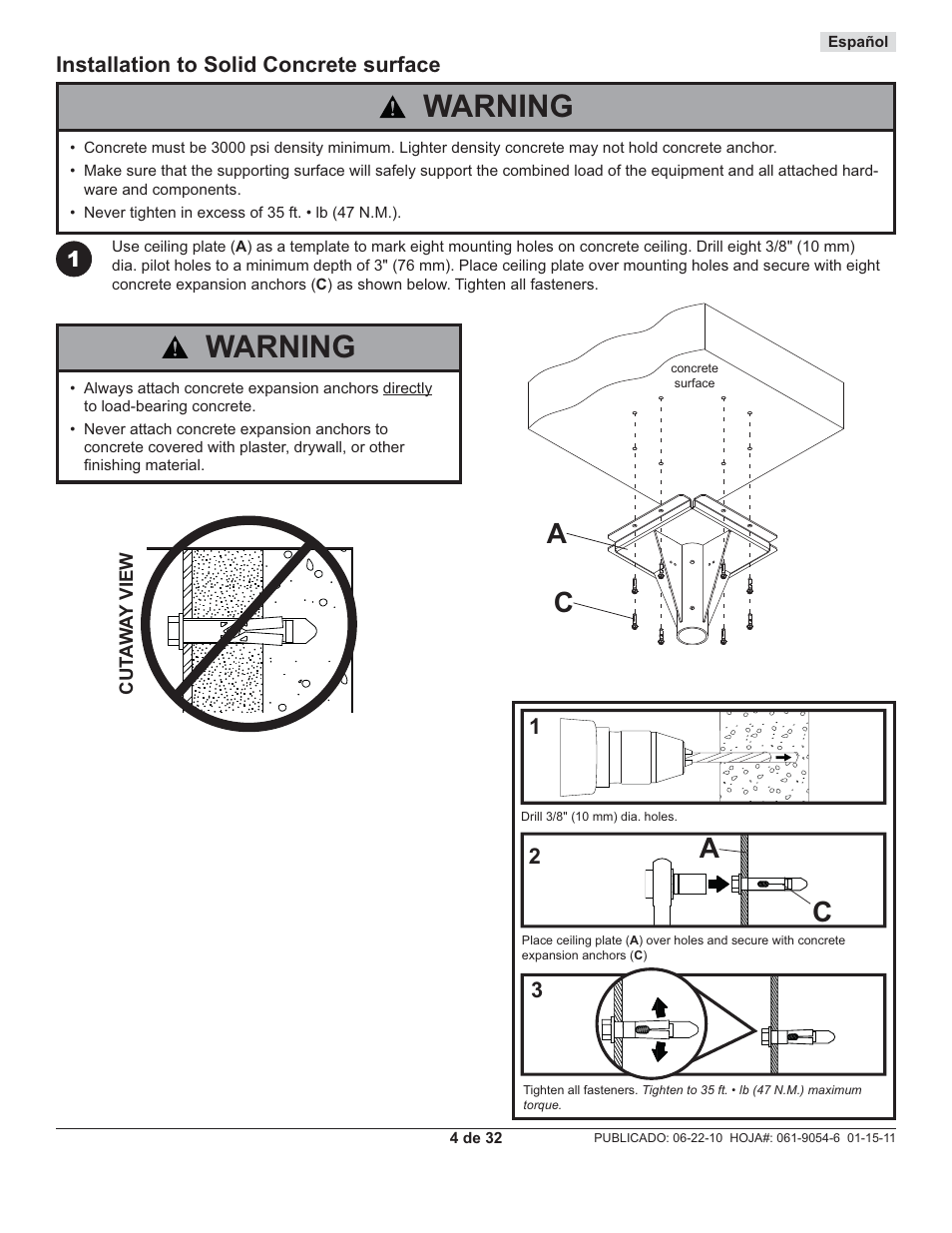 Warning, Ac c a | Peerless-AV ECMU-04-C-S - Installation User Manual | Page 4 / 32