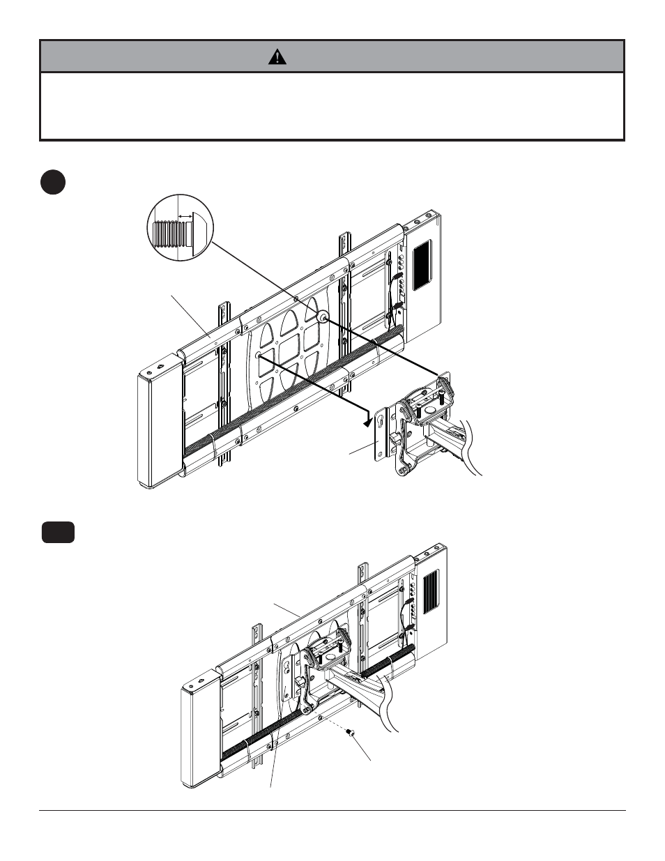 Warning | Peerless-AV WL-SA761PU-200 - Installation User Manual | Page 19 / 23