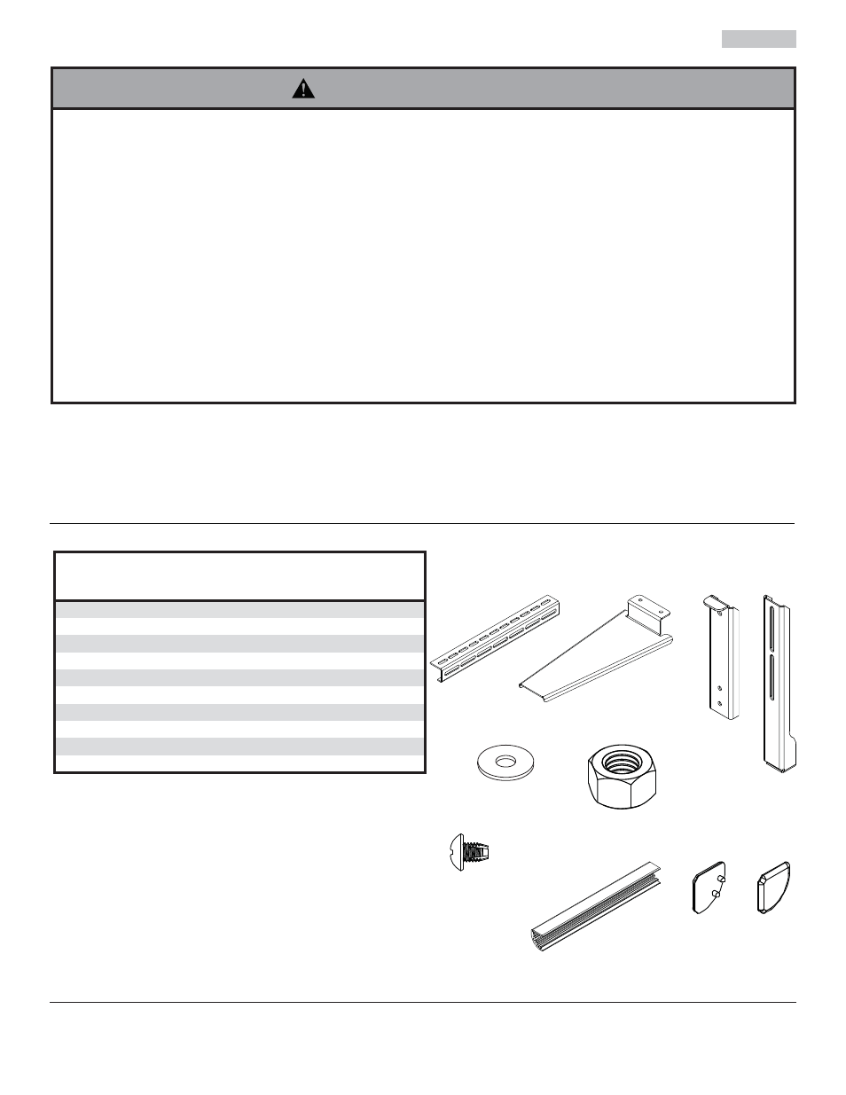 Avertissement, Liste des pièces, Outils nécessaires au montage | Peerless-AV ACC953 - Installation User Manual | Page 10 / 14