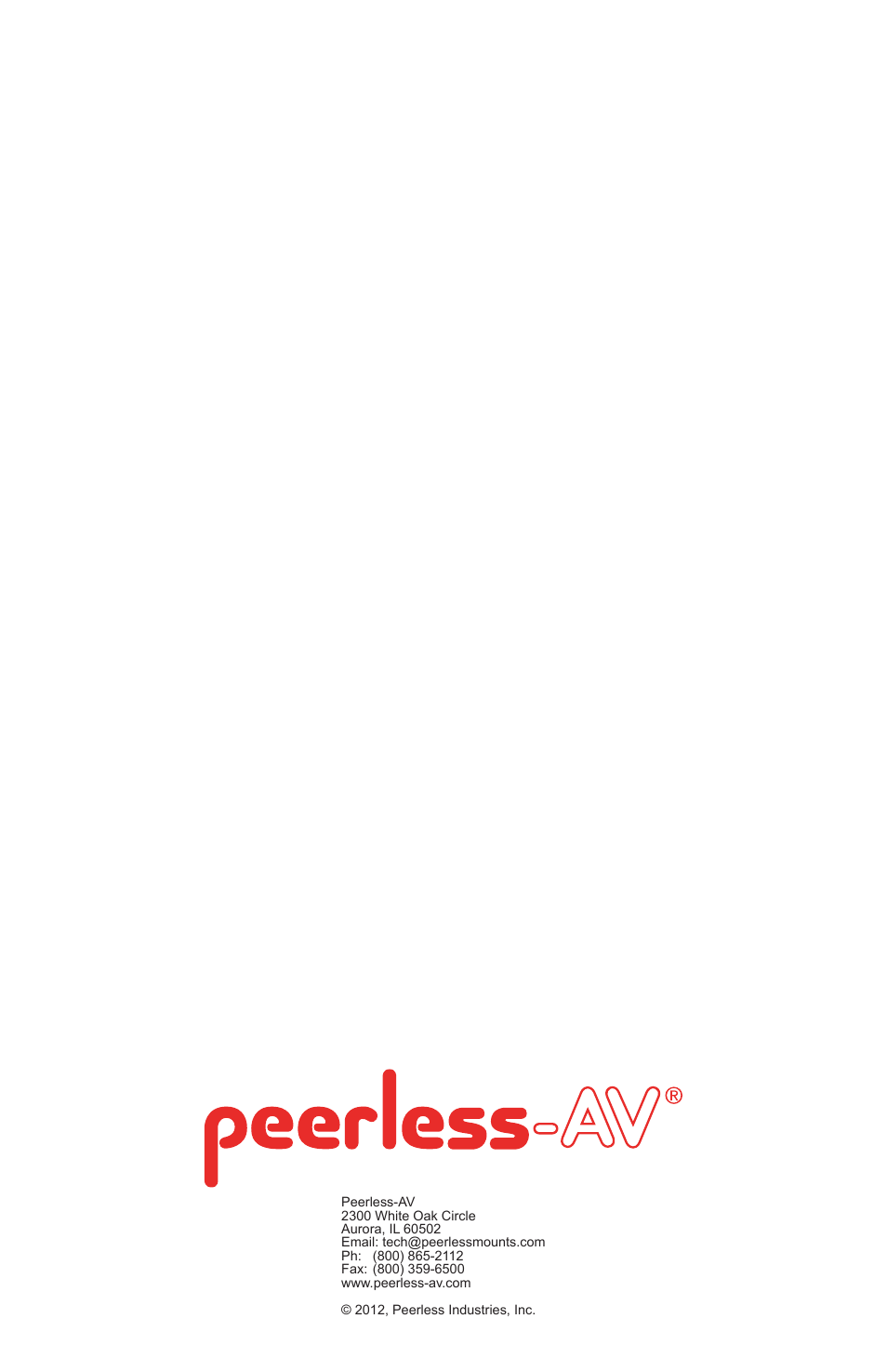 Peerless-AV MOD-P300-B - Installation User Manual | Page 12 / 12