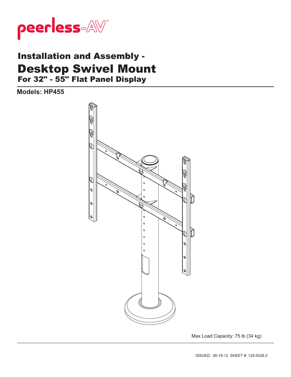 Peerless-AV HP455 - Installation User Manual | 9 pages