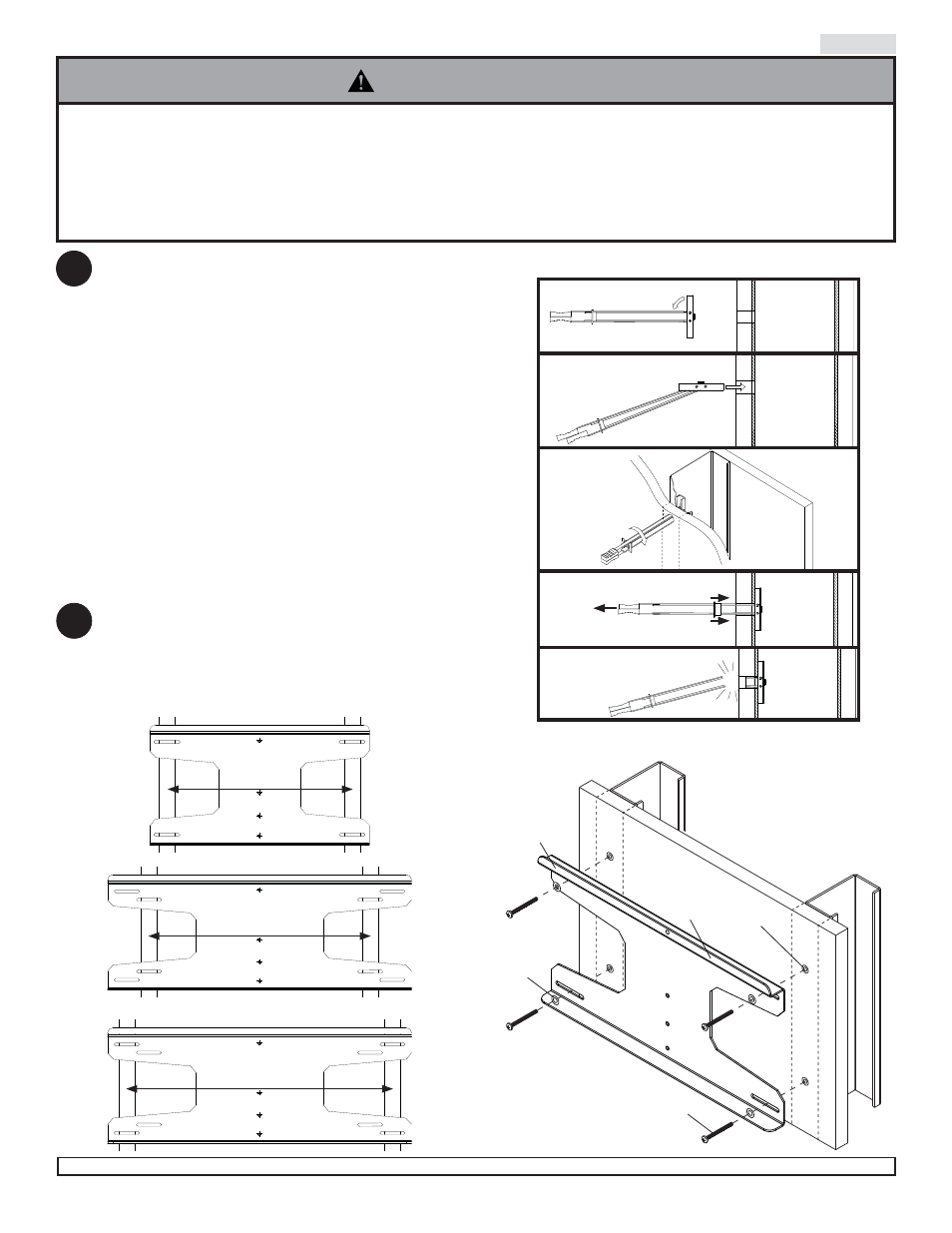 Advertencia, Ad e f, 1detalle 1 figura 1.1 | Peerless-AV WSP701 - Installation User Manual | Page 5 / 9