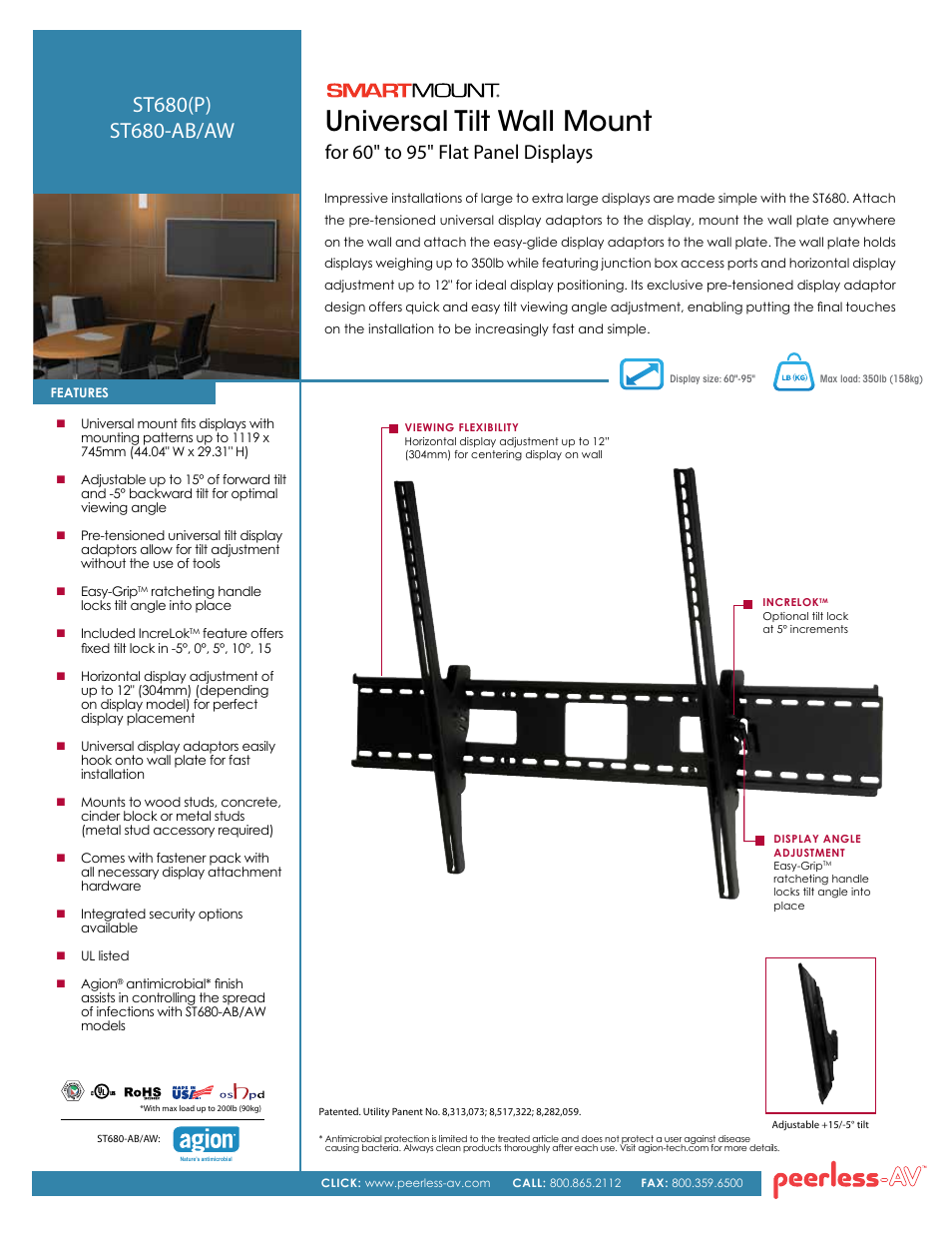 Peerless-AV ST680P  - Sell Sheet User Manual | 2 pages