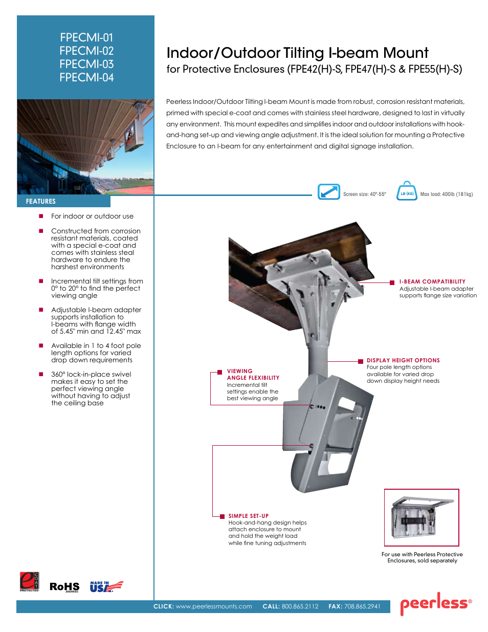 Peerless-AV FPECMI-04  - Sell Sheet User Manual | 2 pages