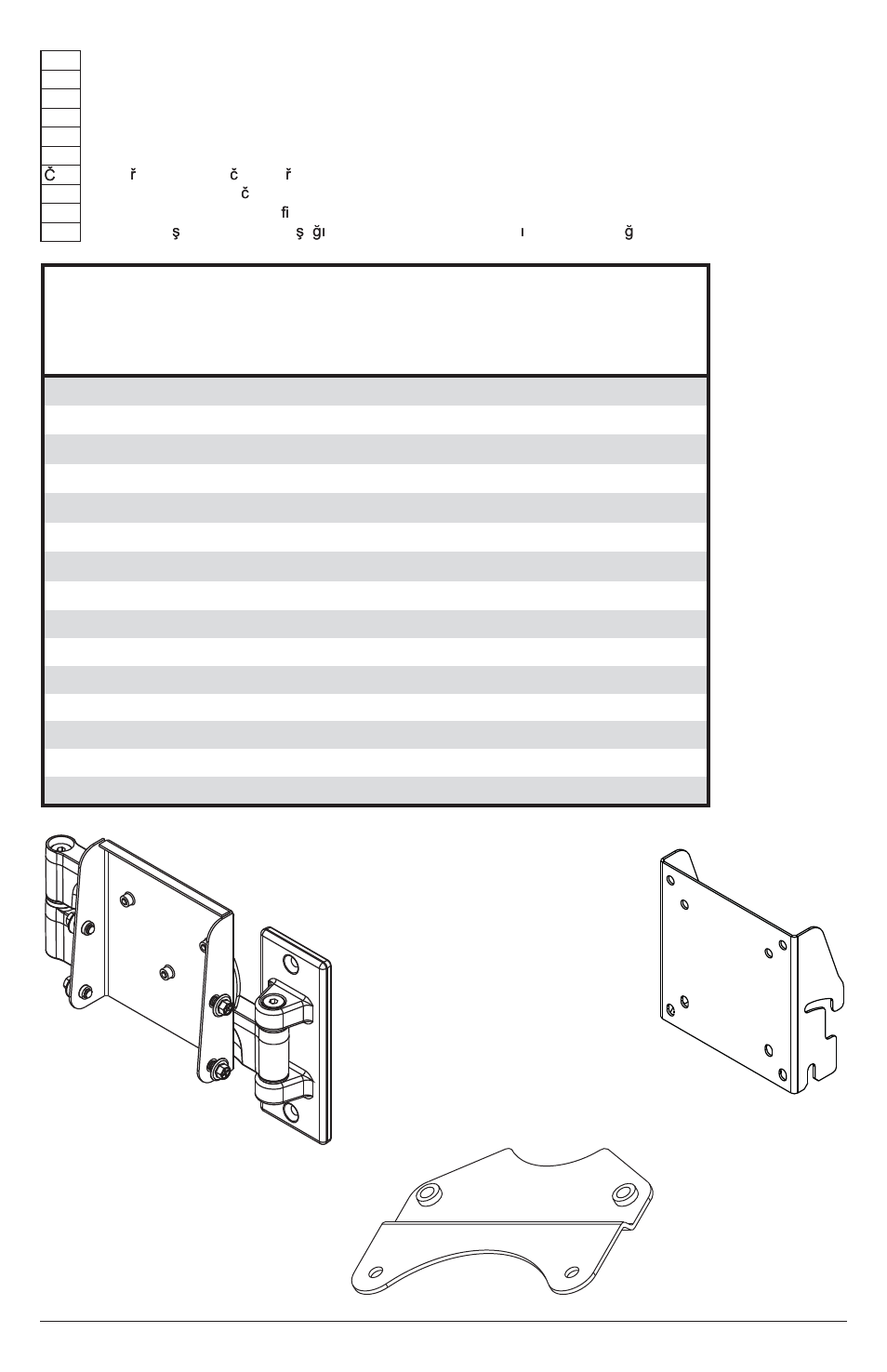 Parts list, A (1) b (1), C (2) | Peerless-AV YBA2X1 - Installation User Manual | Page 5 / 20