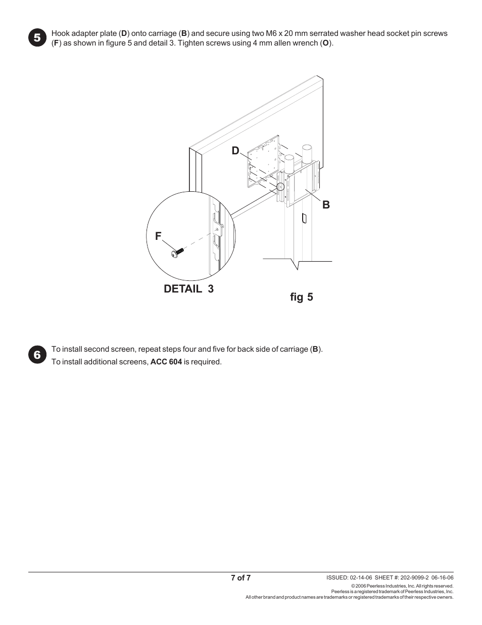 5detail 3 fig 5 d b 6 | Peerless-AV FPZ-600 - Installation User Manual | Page 7 / 7