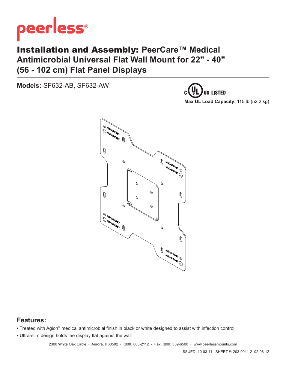 Peerless-AV SF632-AW - Installation User Manual | 29 pages