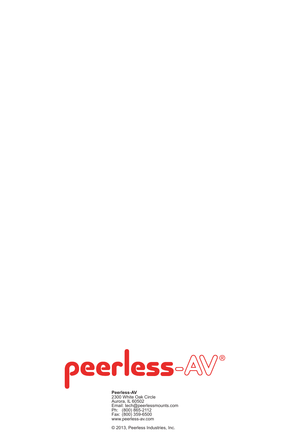 Peerless-AV PRSS-UNV-W - Installation User Manual | Page 24 / 24